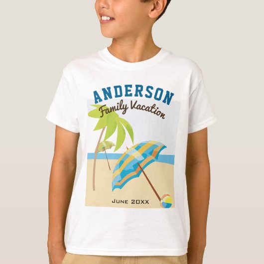 Aangepaste naam zomervakantie t-shirt (Voorkant)