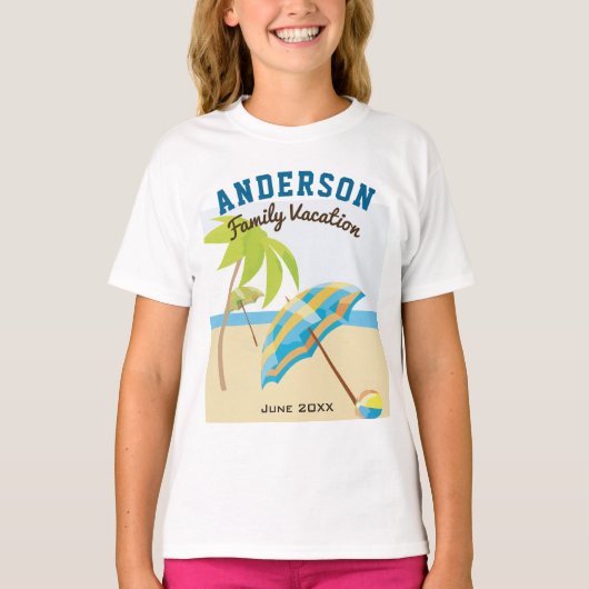 Aangepaste naam zomervakantie t-shirt (Voorkant)