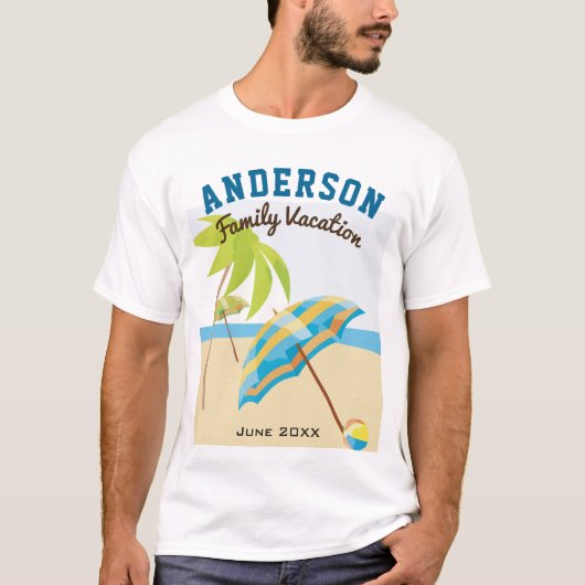 Aangepaste naam zomervakantie t-shirt (Voorkant)
