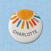 Aangepaste naam Zon Ronde Button 5,7 Cm