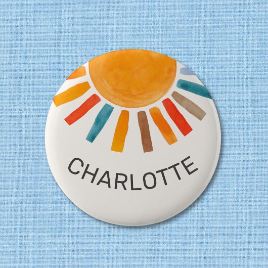 Aangepaste naam Zon  Ronde Button 5,7 Cm