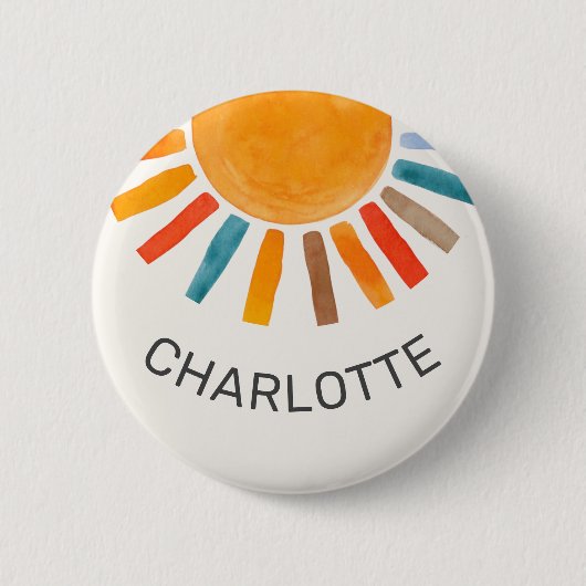 Aangepaste naam Zon  Ronde Button 5,7 Cm (Voorkant)