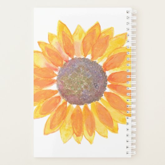 Aangepaste naam zonnebloem 2023 planner (Achterkant)