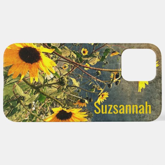 Aangepaste naam Zonnebloem Foto textuur iPhone Hoesje (Achterkant horizontaal)