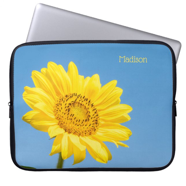 Aangepaste naam Zonnebloem Laptop Sleeve (Voorkant)