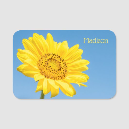 Aangepaste naam Zonnebloem Naamplaatje (Voorkant)