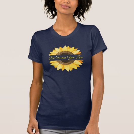 Aangepaste naam, Zonnebloemen Positieve quotes T-shirt (Voorkant)