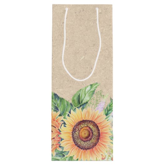 Aangepaste naam | Zonnebloempitten Wijn Cadeautas (Achterkant)