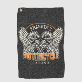 Aangepaste NAAM Zuigers Vleugels Motorfiets Biker  Golfhanddoek