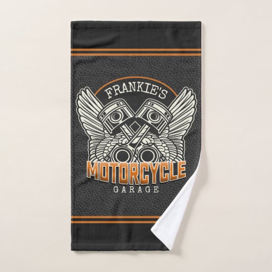 Aangepaste naam zuigflesje wingermotorfiets bad handdoek (Handdoek)