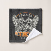 Aangepaste naam zuigflesje wingermotorfiets bad handdoek (Wasdoekje)