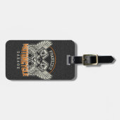 Aangepaste naam zuigflesje wingermotorfiets bagagelabel (Voorkant horizontaal)