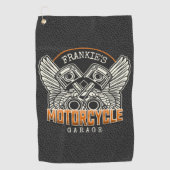 Aangepaste naam zuigflesje wingermotorfiets golfhanddoek (Voorkant)