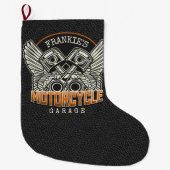 Aangepaste naam zuigflesje wingermotorfiets grote kerstsok (Voorkant)