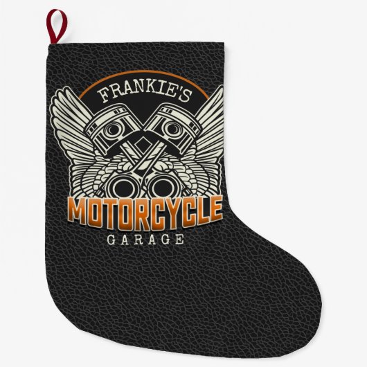 Aangepaste naam zuigflesje wingermotorfiets grote kerstsok (Voorkant)