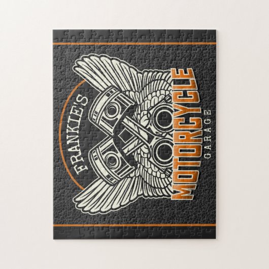 Aangepaste naam zuigflesje wingermotorfiets legpuzzel (Verticaal)