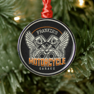 Aangepaste naam zuigflesje wingermotorfiets metalen ornament