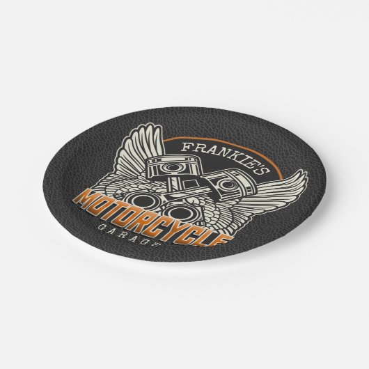 Aangepaste naam zuigflesje wingermotorfiets papieren bordje (Gekanteld)