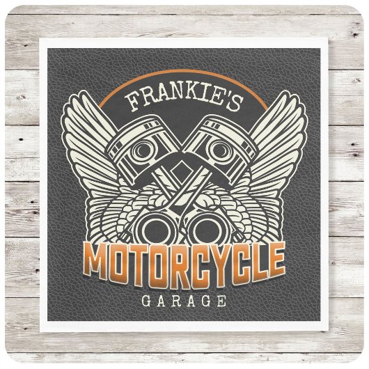 Aangepaste naam zuigflesje wingermotorfiets servet