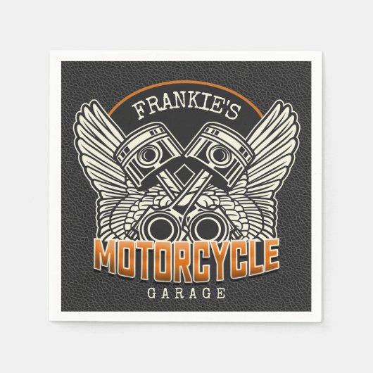 Aangepaste naam zuigflesje wingermotorfiets servet (Voorkant)