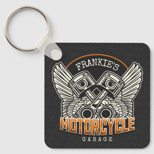 Aangepaste naam zuigflesje wingermotorfiets sleutelhanger (Voorkant)