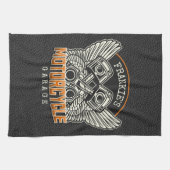 Aangepaste naam zuigflesje wingermotorfiets theedoek (Horizontaal)