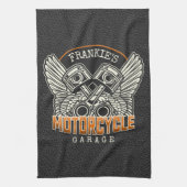 Aangepaste naam zuigflesje wingermotorfiets theedoek (Verticaal)