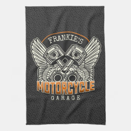Aangepaste naam zuigflesje wingermotorfiets theedoek