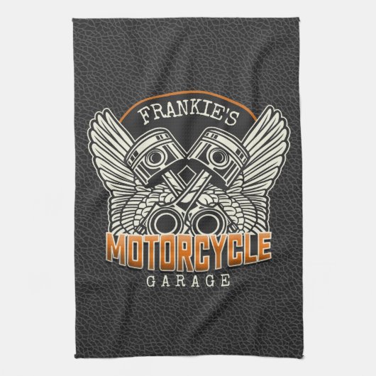 Aangepaste naam zuigflesje wingermotorfiets theedoek (Verticaal)