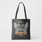 Aangepaste naam zuigflesje wingermotorfiets tote bag (Voorkant)