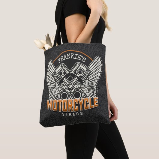Aangepaste naam zuigflesje wingermotorfiets tote bag (Dichtbij)