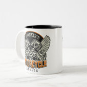 Aangepaste naam zuigflesje wingermotorfiets tweekleurige koffiemok (Voorkant links)