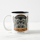 Aangepaste naam zuigflesje wingermotorfiets tweekleurige koffiemok (Links)