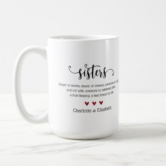 Aangepaste naam zuster Citaat Aangepaste naam Aang Koffiemok (Links)