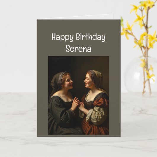 Aangepaste Naam Zuster Verjaardag Liefde Kaart (Gele Bloem)