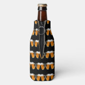 Aangepaste naam zwart bier patroon gepersonaliseer flesjeskoeler (Fles Achterkant)