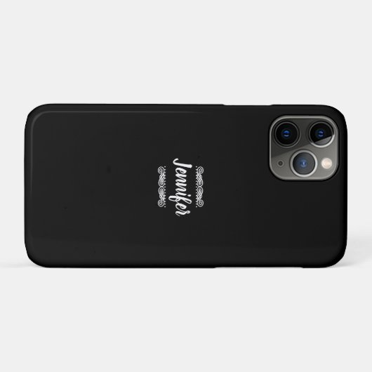 Aangepaste naam zwart en wit Case-Mate iPhone case (Achterkant (horizontaal))