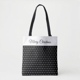 Aangepaste naam: zwart en wit poka dot tote bag