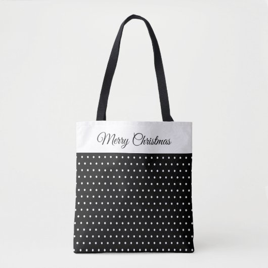 Aangepaste naam: zwart en wit poka dot tote bag (Voorkant)