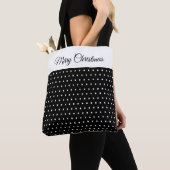 Aangepaste naam: zwart en wit poka dot tote bag (Dichtbij)