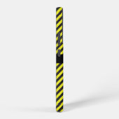 Aangepaste naam zwart geel gestructureerde diagona samsung galaxy hoesje (Rechterkant)