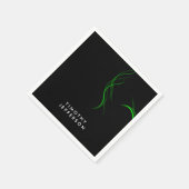 Aangepaste naam Zwart Groen Curves Elegant Modern Servet (Hoek)
