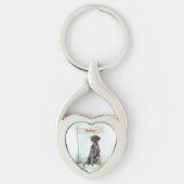 Aangepaste naam: zwart labo Pet Dog Sleutelhanger (Voorkant)