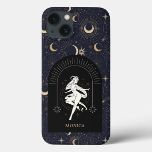 Aangepaste naam Zwart Mystic Zodiac Ram Case-Mate iPhone Case