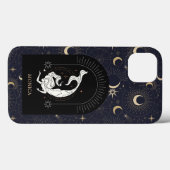 Aangepaste naam Zwart Mystic Zodiac Vissen Case-Mate iPhone Case (Achterkant (horizontaal))