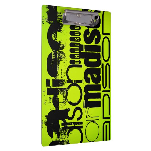 Aangepaste naam; Zwart & Neon Chartreuse Geel Groe Klembord (Rechts)