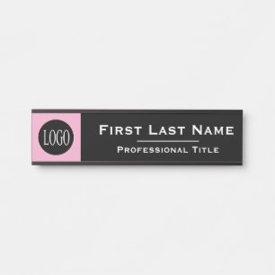 Aangepaste naam   Zwart & Roze kantoor deur bord Deurbordje