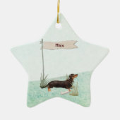 Aangepaste naam zwart & Tan Dachshund Pet Dog Keramisch Ornament (Voorkant)