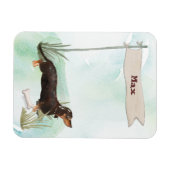 Aangepaste naam zwart & Tan Dachshund Pet Dog Magneet (Horizontaal)