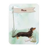 Aangepaste naam zwart & Tan Dachshund Pet Dog Magneet (Verticaal)